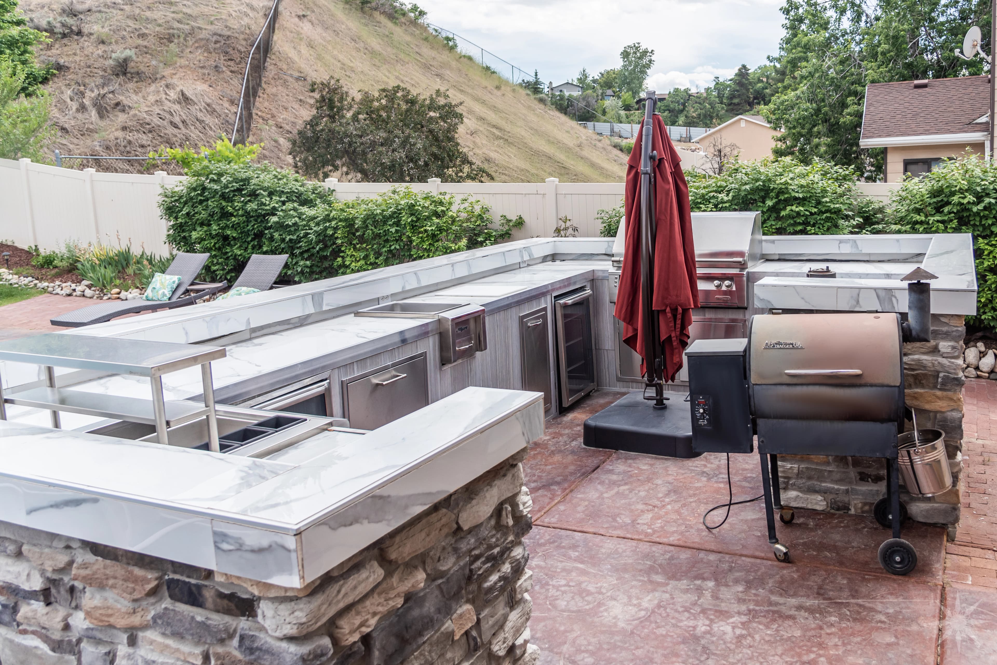 Out Door kitchen at Hidden Retreat in Sandy Utah