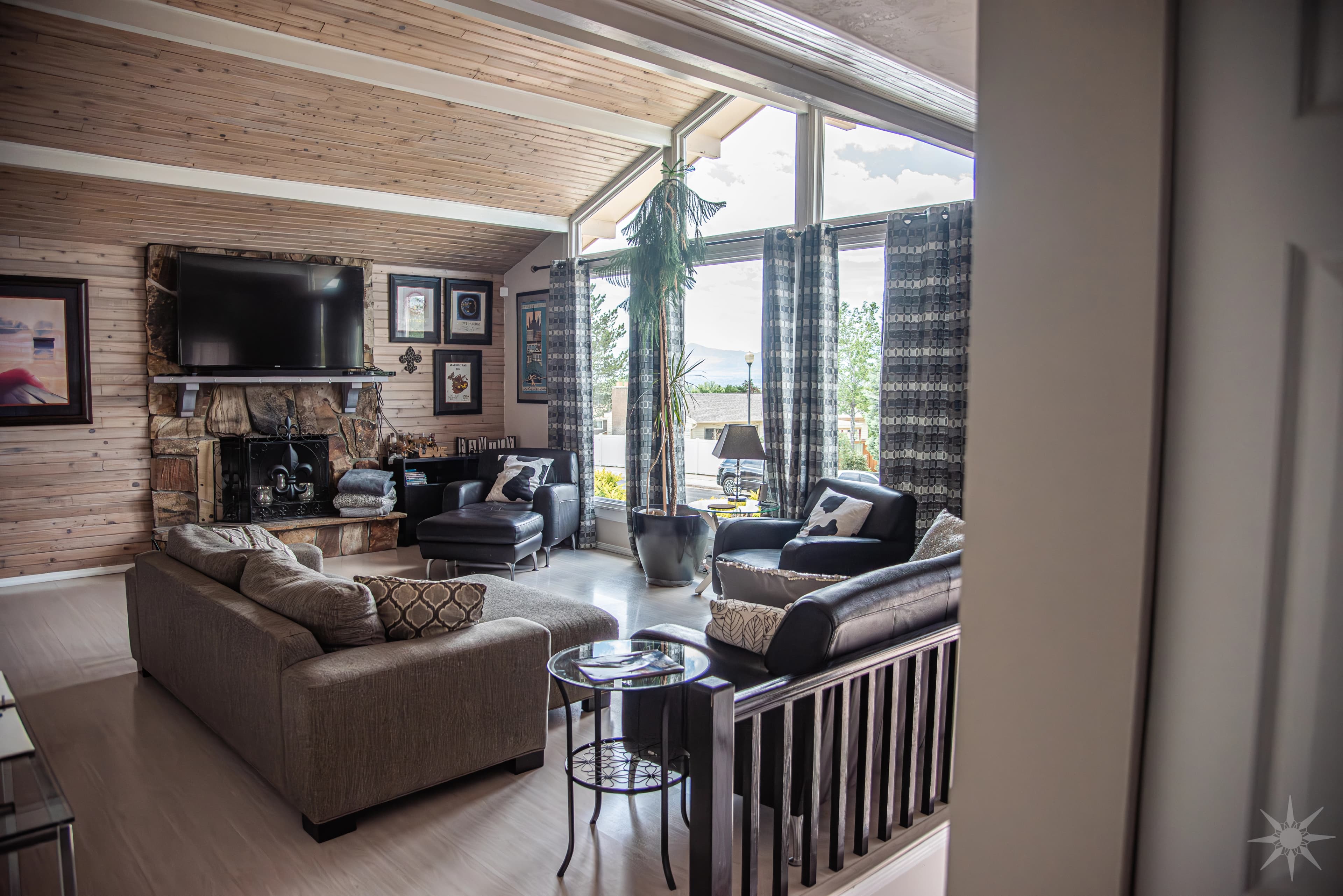 Spacious living room at Hidden Retreat in Sandy Utah